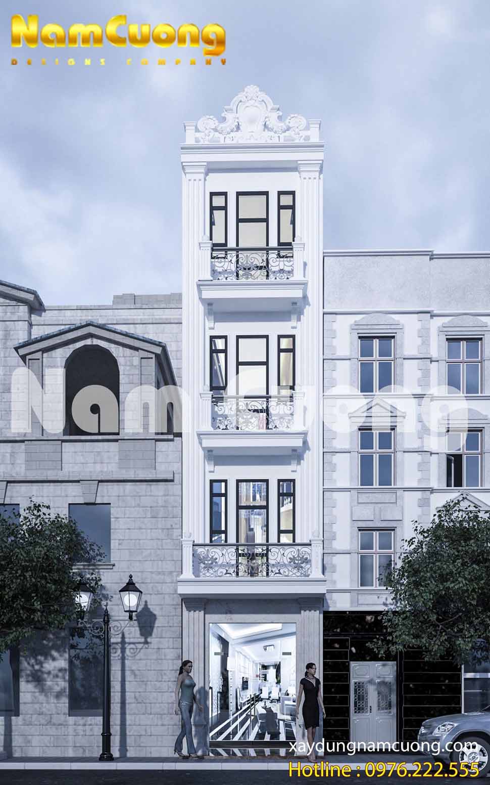 Thiết kế nhà phố tân cổ điển đẹp tinh tế tại Hà Nội NP1833  Thiết kế thi  công Kiến Trúc và Nội Thất nhà đẹp