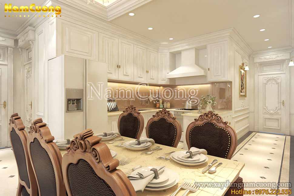 thiết kế phòng khách và bếp chung